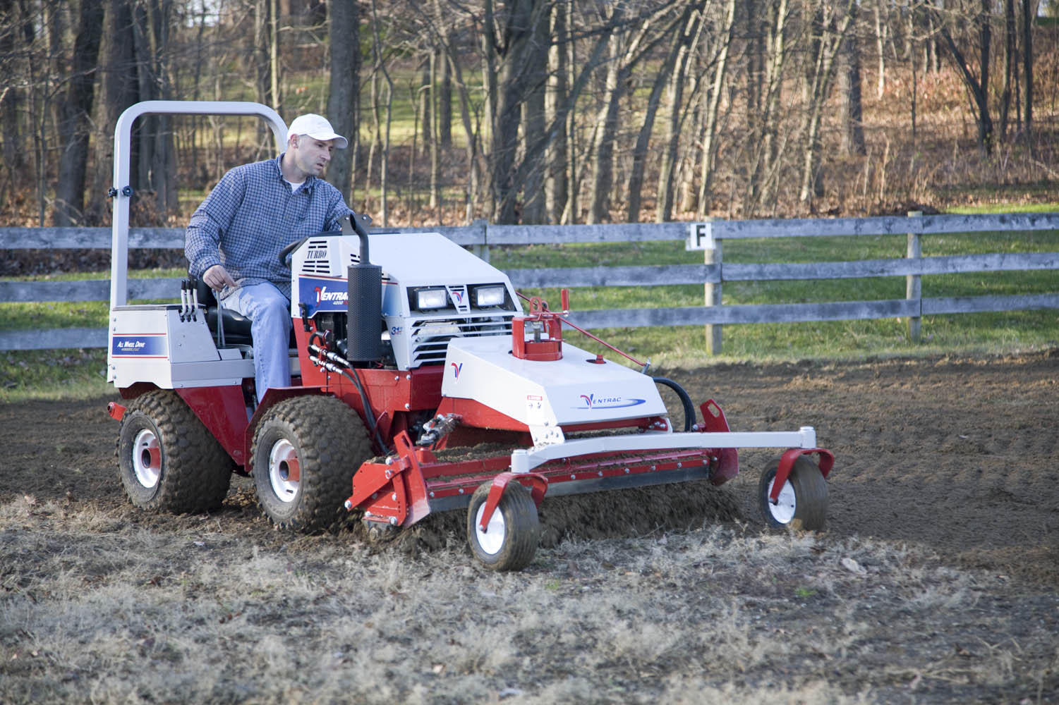 Ventrac Power Rake attachment and Tractor
