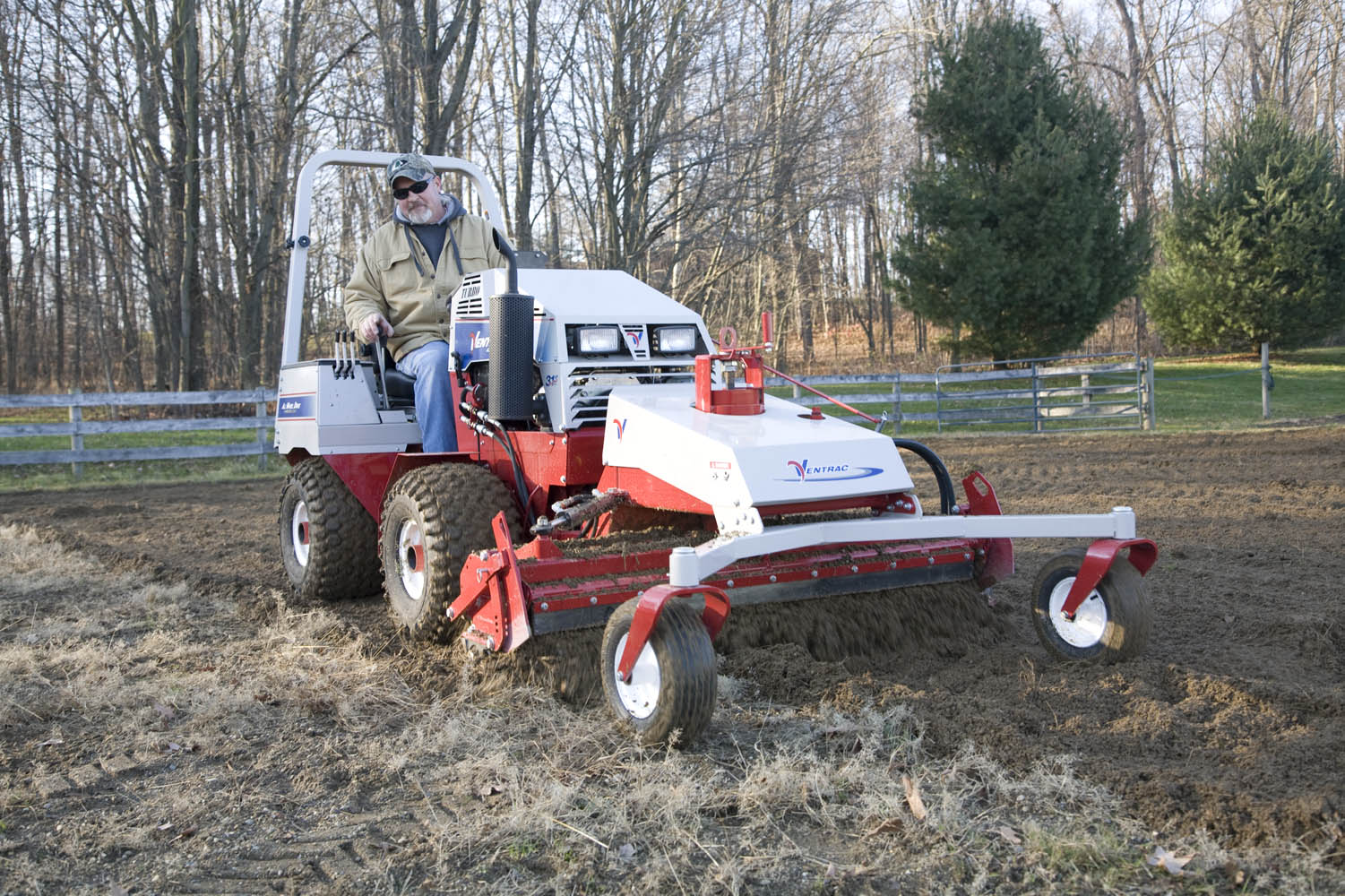 Power Rake attachment and Ventrac Tractor