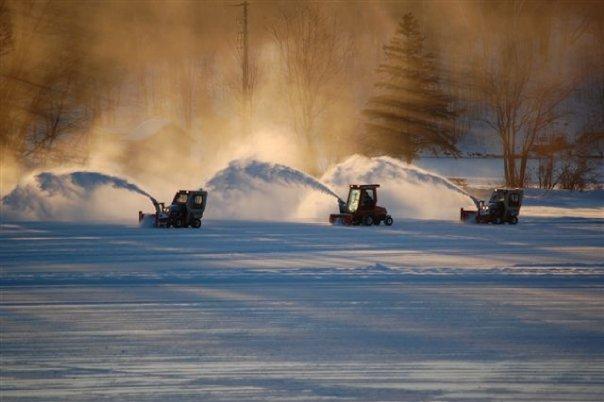 Ventrac tractors clear Deerhurst Resort Bay