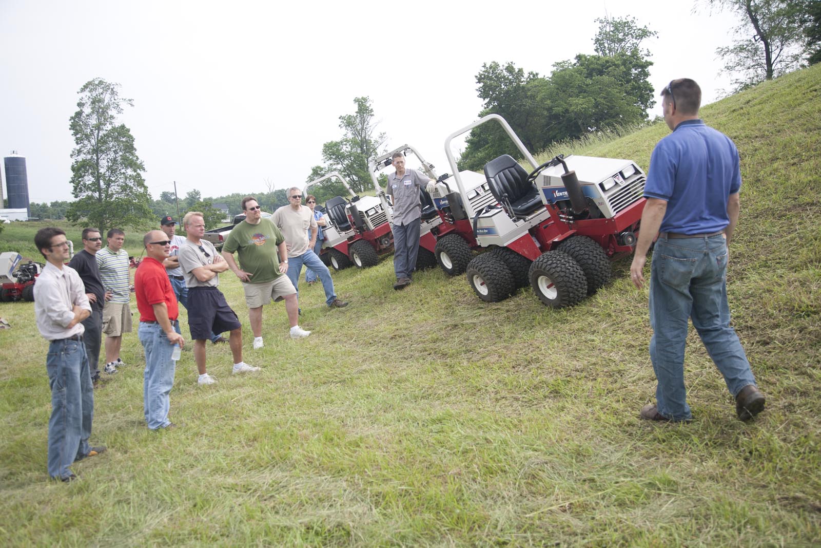 Mowing steep grades with Ventrac tractors